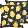 Dekokissen Zitronenmuster Schwarz / Gelb 45 X 45 Cm 2Er Set Orchid