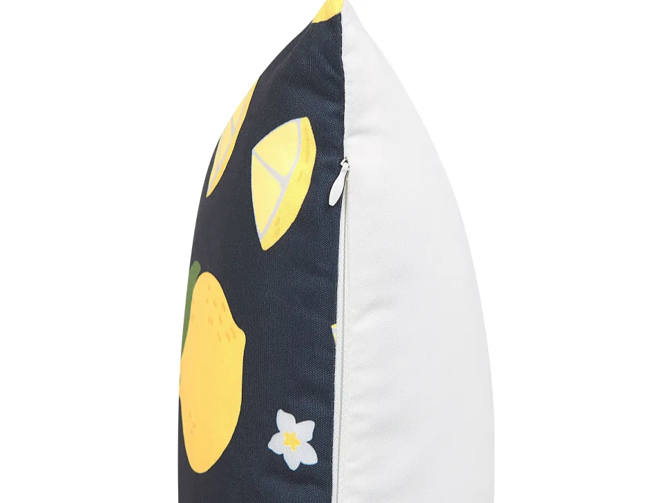 Dekokissen Zitronenmuster Schwarz / Gelb 45 X 45 Cm 2Er Set Orchid