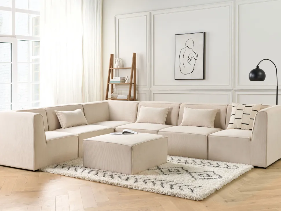 Ecksessel Cord Hellbeige Lemvig