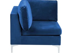 Ecksessel Samtstoff Marineblau Mit Metallbeinen Evja