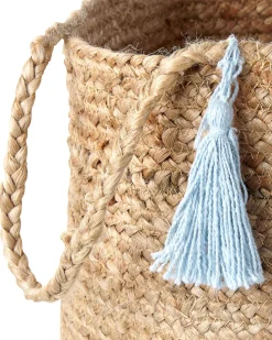 2Er Set Jute Korbe Weis/Blau Gajar