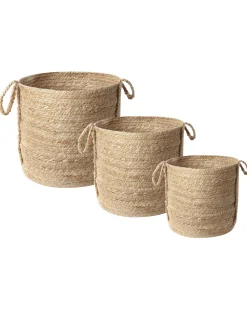 3Er Set Jutekorben Natur Wadh