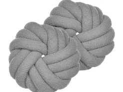 2Er-Set Boucle Knoten Kissen Grau 31 X 31 Cm Akola