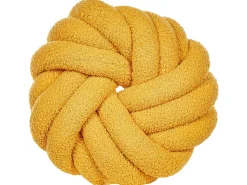2Er-Set Boucle Knoten Kissen Gelb 31 X 31 Cm Akola