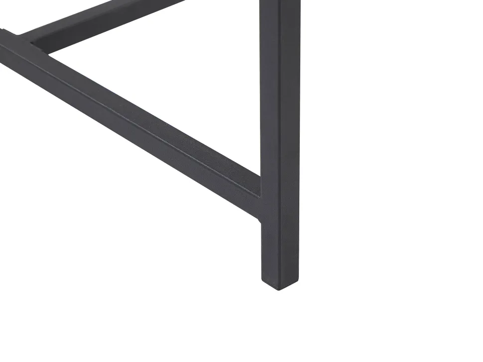 Essgruppe Dunkler Holzfarbton / Schwarz Stahl 4-Sitzer 110 X 70 Cm Burton
