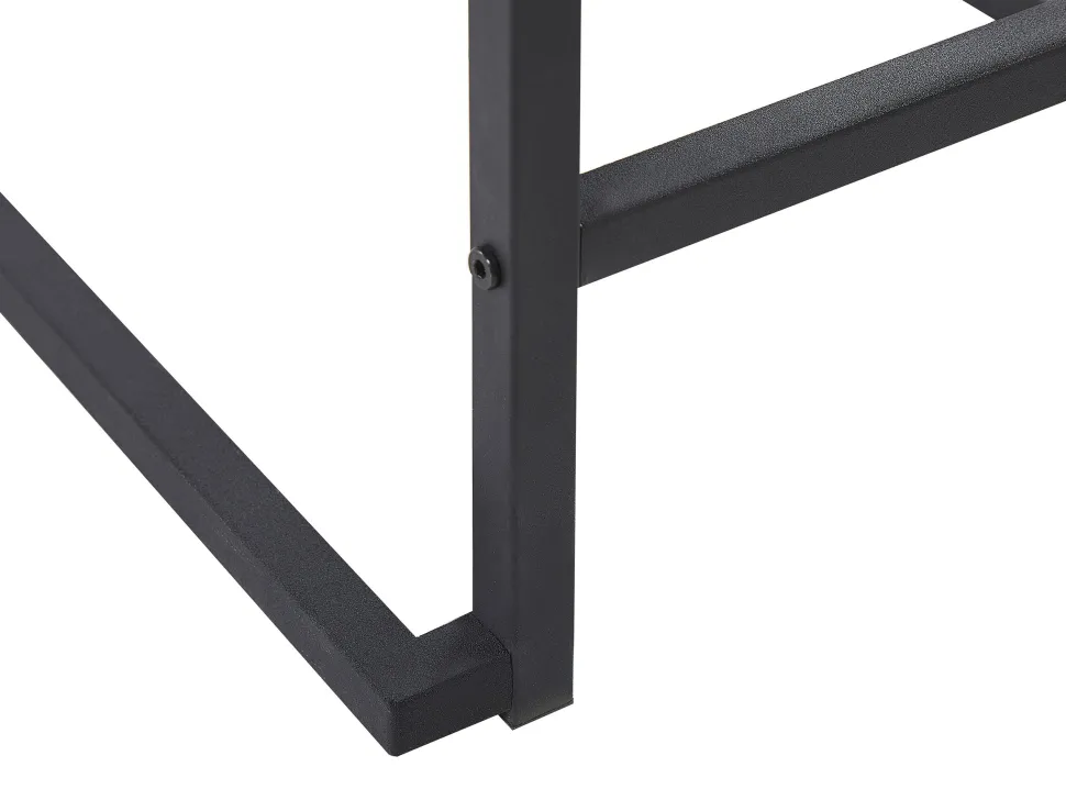 Essgruppe Dunkler Holzfarbton / Schwarz Stahl 4-Sitzer 110 X 70 Cm Burton