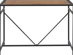 Essgruppe Dunkler Holzfarbton / Schwarz Stahl 4-Sitzer 110 X 70 Cm Burton