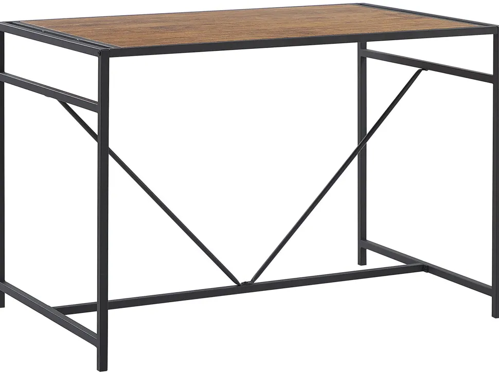 Essgruppe Dunkler Holzfarbton / Schwarz Stahl 4-Sitzer 110 X 70 Cm Burton