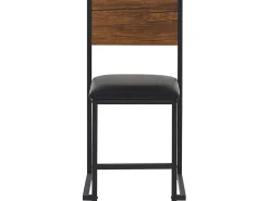 Essgruppe Dunkler Holzfarbton / Schwarz Stahl 4-Sitzer 110 X 70 Cm Burton