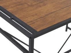 Essgruppe Dunkler Holzfarbton / Schwarz Stahl 4-Sitzer 110 X 70 Cm Burton