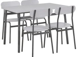 Essgruppe Grau Meliert / Schwarz 4-Sitzer 110 X 70 Cm Velden