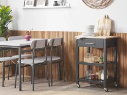 Essgruppe Grau Meliert / Schwarz 4-Sitzer 110 X 70 Cm Velden