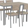 Essgruppe Heller Holzfarbton / Grau 4-Sitzer 110 X 70 Cm Blumberg