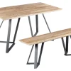Essgruppe Heller Holzfarbton / Schwarz 2-Sitzer 140 X 80 Cm Upton