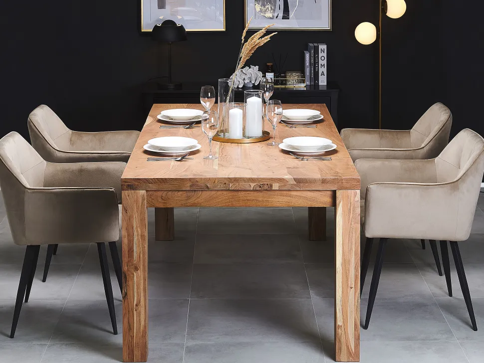 Esstisch Akazienholz Hellbraun 180 X 90 Cm Tesa