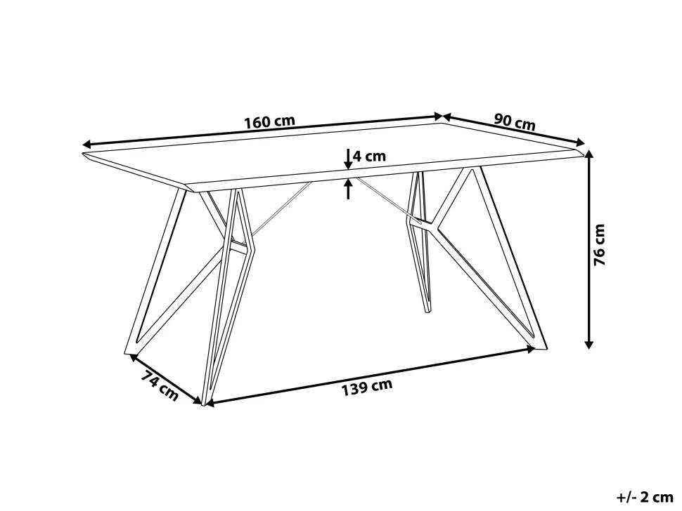 Esstisch Betonoptik/Schwarz 160 X 90 Cm Buscot