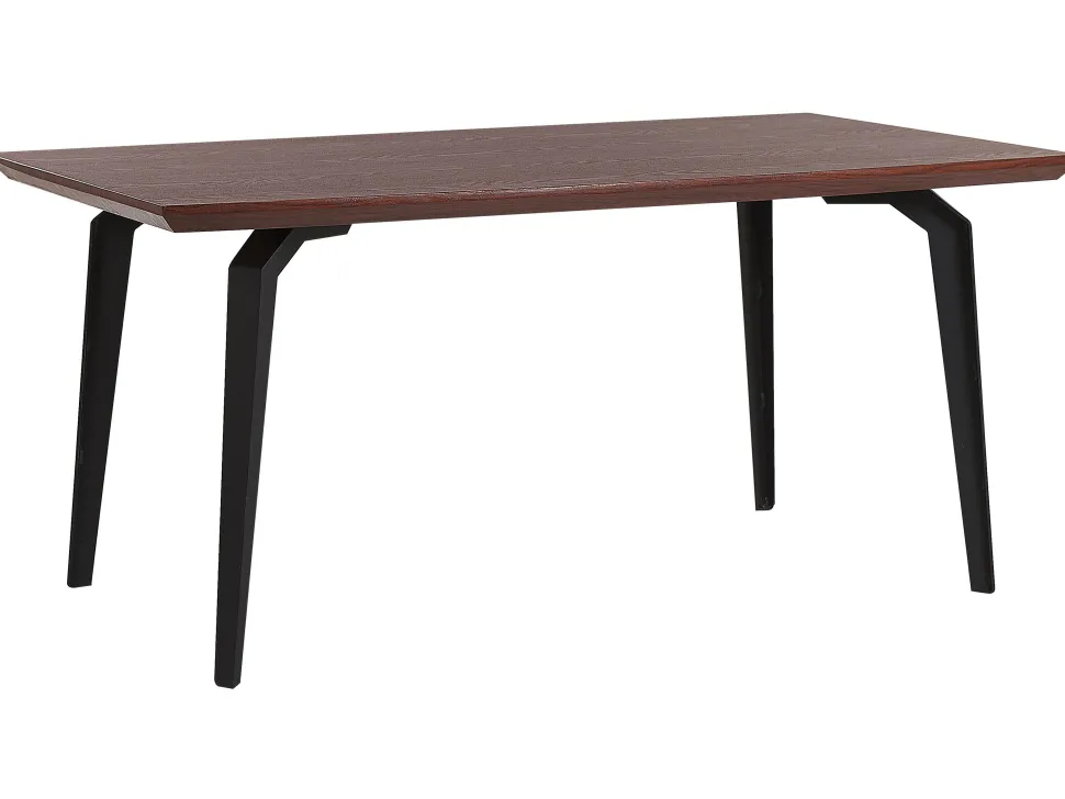 Esstisch Dunkler Holzfarbton / Schwarz 160 X 90 Cm Amares