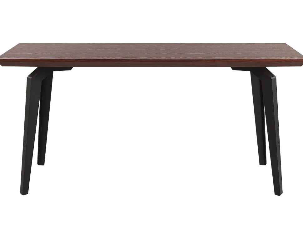 Esstisch Dunkler Holzfarbton / Schwarz 160 X 90 Cm Amares