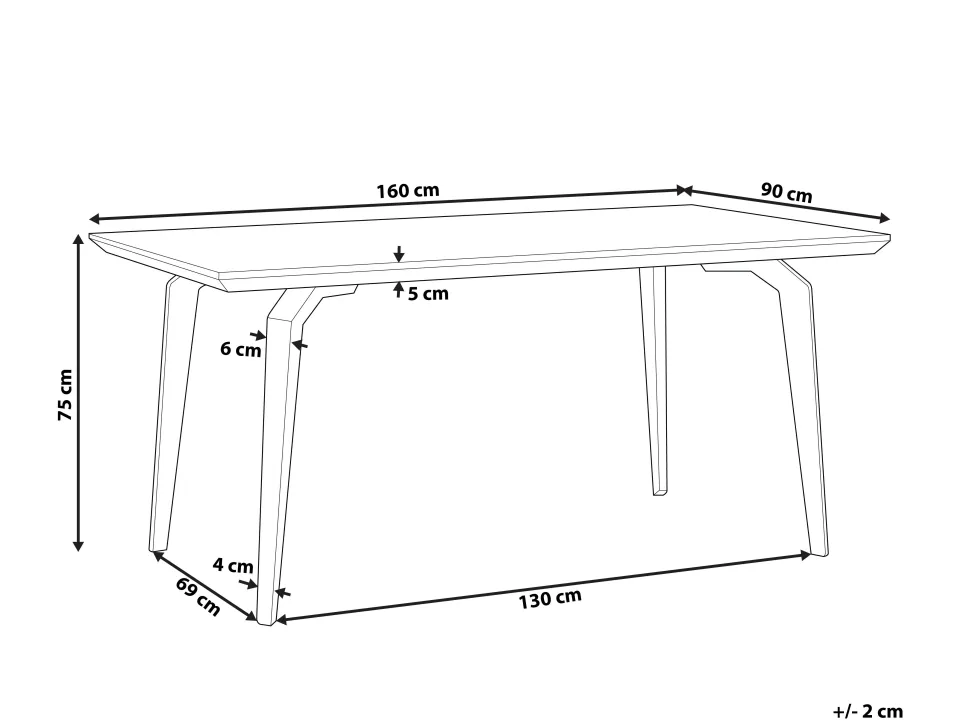 Esstisch Dunkler Holzfarbton / Schwarz 160 X 90 Cm Amares