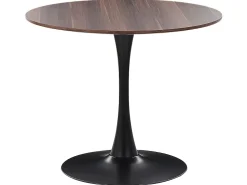 Esstisch Dunkler Holzfarbton / Schwarz 90 Cm Boca