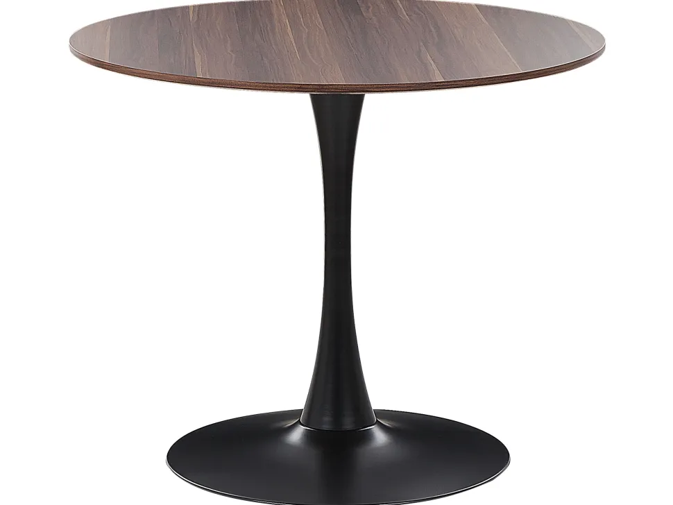 Esstisch Dunkler Holzfarbton / Schwarz 90 Cm Boca