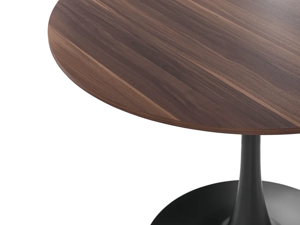 Esstisch Dunkler Holzfarbton / Schwarz 90 Cm Boca