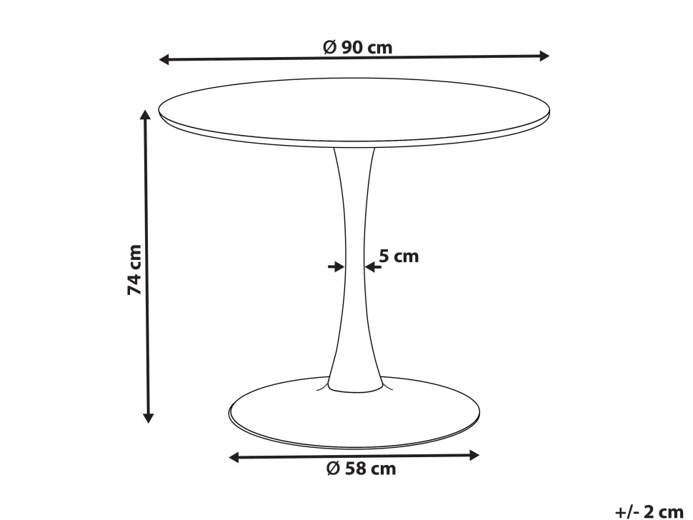 Esstisch Dunkler Holzfarbton / Schwarz 90 Cm Boca