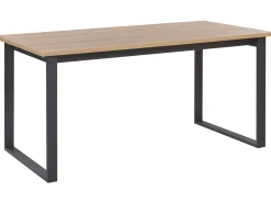 Esstisch Dunkler Holzfarbton / Schwarz 160 X 80 Cm Berlin