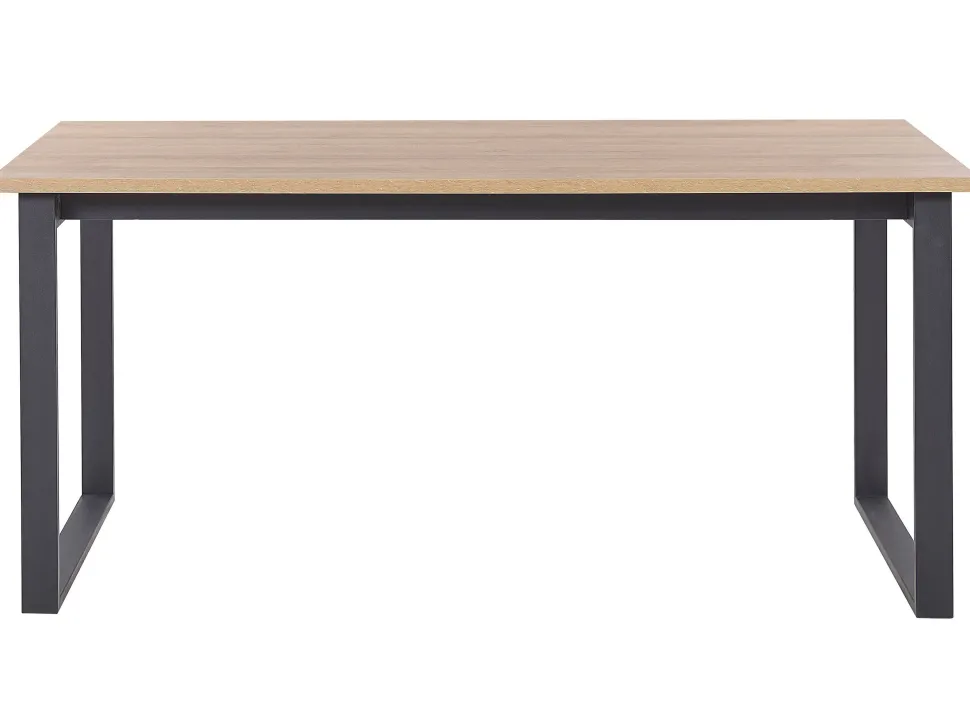 Esstisch Dunkler Holzfarbton / Schwarz 160 X 80 Cm Berlin