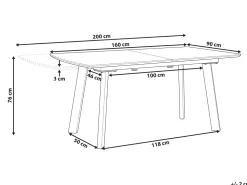 Esstisch Dunkler Holzfarbton / Schwarz 160/200 X 90 Cm Ausziehbar Salvador