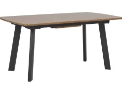 Esstisch Dunkler Holzfarbton / Schwarz 160/200 X 90 Cm Ausziehbar Salvador