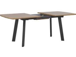 Esstisch Dunkler Holzfarbton / Schwarz 160/200 X 90 Cm Ausziehbar Salvador