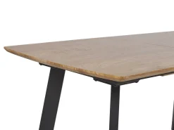 Esstisch Dunkler Holzfarbton / Schwarz 160/200 X 90 Cm Ausziehbar Salvador