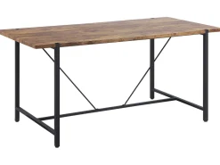 Esstisch Dunkler Holzfarbton / Schwarz 160 X 80 Cm Saritas