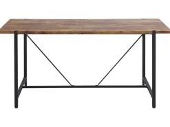 Esstisch Dunkler Holzfarbton / Schwarz 160 X 80 Cm Saritas