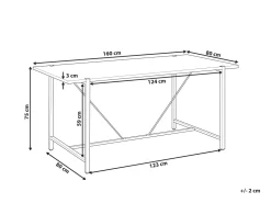 Esstisch Dunkler Holzfarbton / Schwarz 160 X 80 Cm Saritas