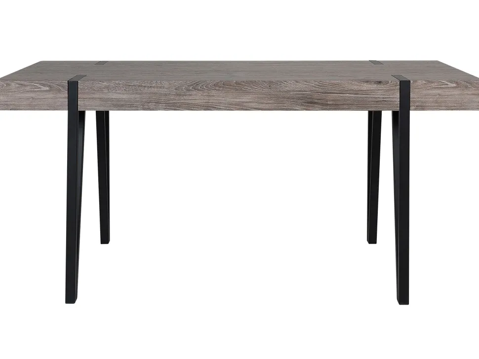 Esstisch Dunkler Holzfarbton / Schwarz 180 X 90 Cm Adena