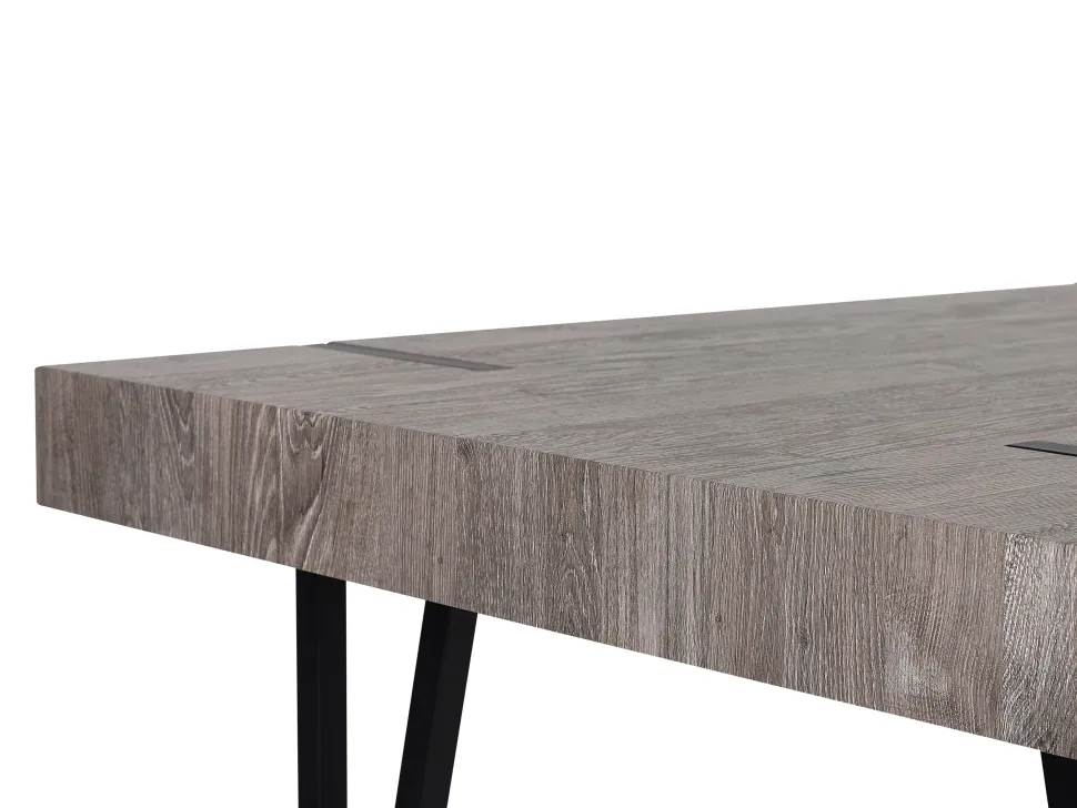 Esstisch Dunkler Holzfarbton / Schwarz 180 X 90 Cm Adena