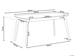 Esstisch Dunkler Holzfarbton 150/190 X 90 Cm Ausziehbar Madox