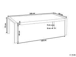 Esstisch Edelstahl Weis 180 X 90 Cm Arctic I