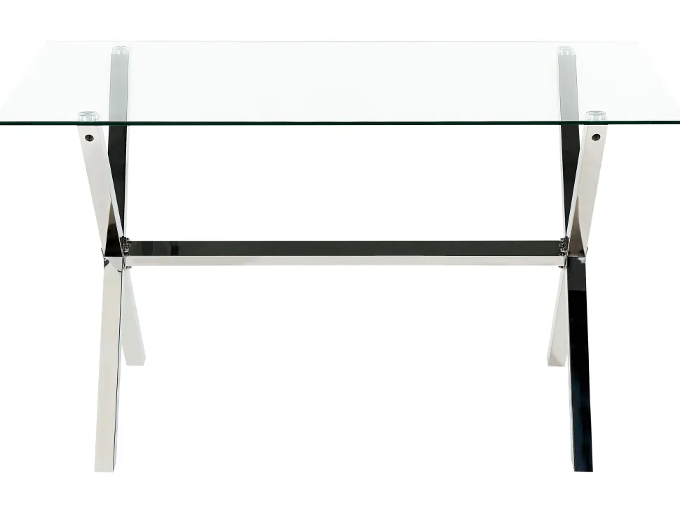 Esstisch Glas / Edelstahl Silber 130 X 70 Cm Florin