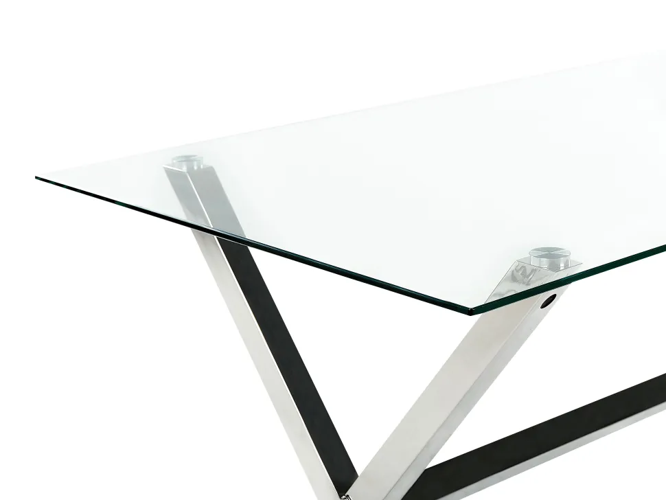 Esstisch Glas / Edelstahl Silber 130 X 70 Cm Florin