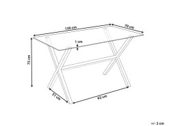 Esstisch Glas / Edelstahl Silber 130 X 70 Cm Florin