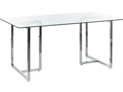 Esstisch Glas Transparent / Silber 160 X 90 Cm Envia