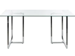 Esstisch Glas Transparent / Silber 160 X 90 Cm Envia