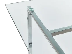 Esstisch Glas Transparent / Silber 160 X 90 Cm Envia