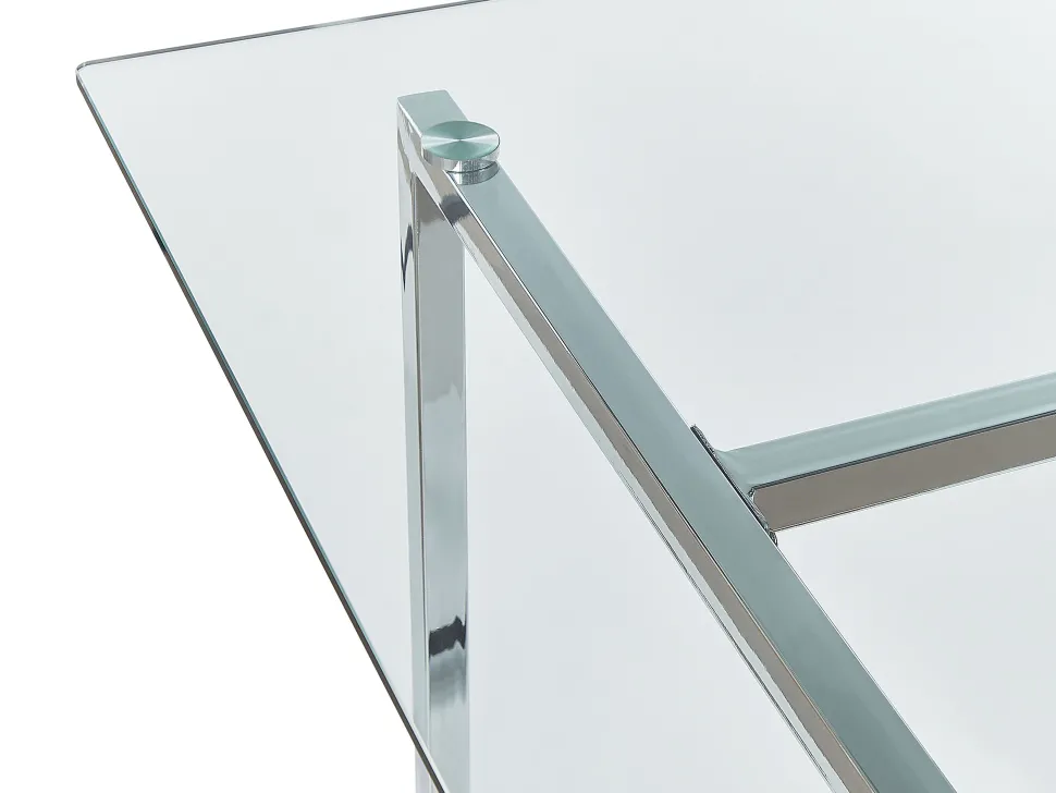 Esstisch Glas Transparent / Silber 160 X 90 Cm Envia