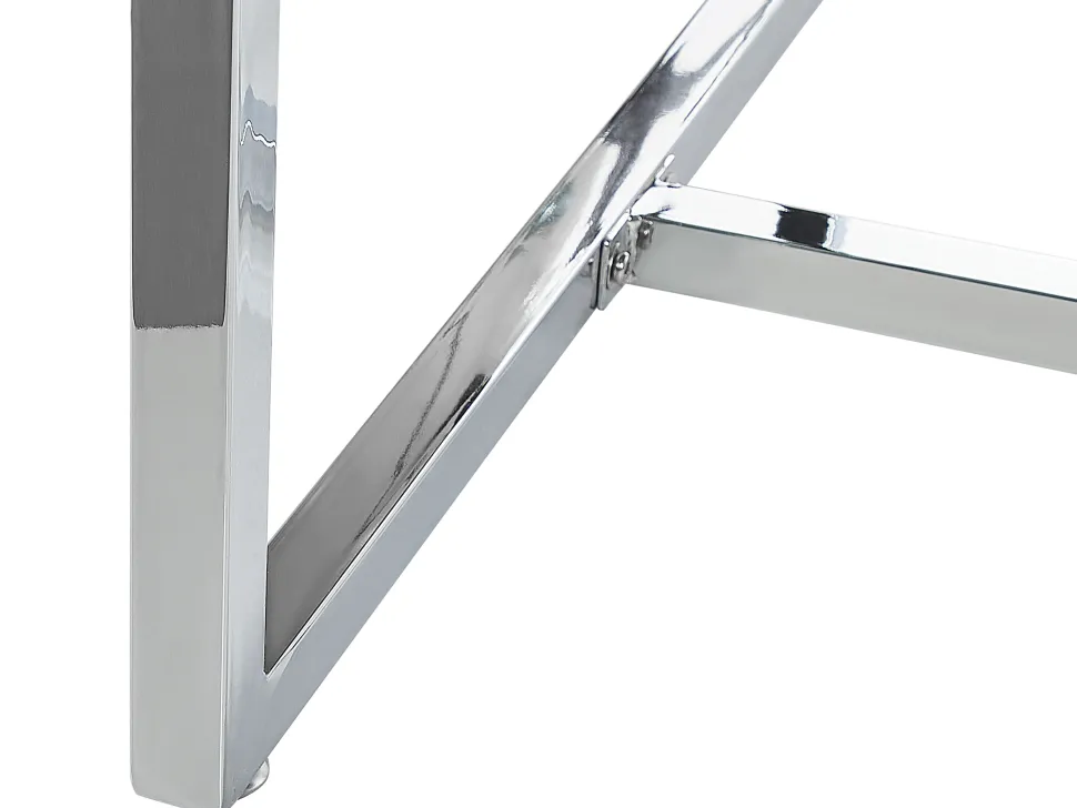 Esstisch Glas Transparent / Silber 160 X 90 Cm Envia