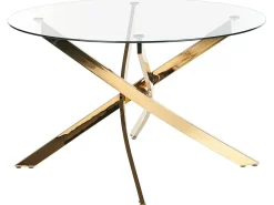 Esstisch Glas Transparent / Gold 120 Cm Maramo