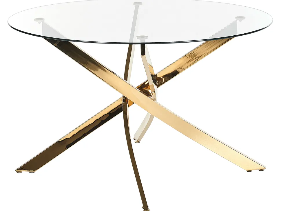 Esstisch Glas Transparent / Gold 120 Cm Maramo